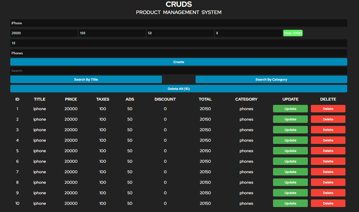 CRUDS System